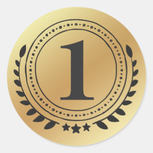 Adesivo Medalha Dourado da primeira honra do lugar com