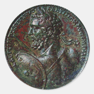 ADESIVO MEDALHÃO DE BRONZE ROMANO ANTIGO SEPTIMUS SEVERUS
