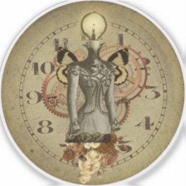 Adesivo Medalhão de Colagem de Fêmeas Steampunk