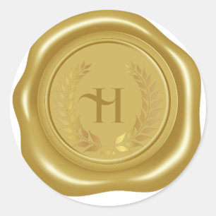 Adesivo Medalhão de ouro realista, coroa de louros