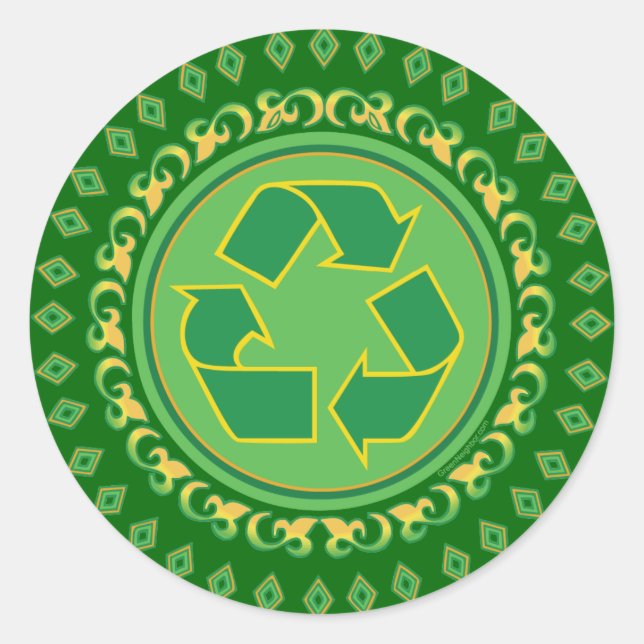 Adesivo Medalhão - Sinal de Reciclar (Frente)