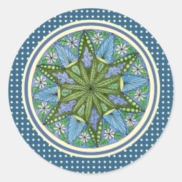 Adesivo Medalhão Verde Azul e Claro