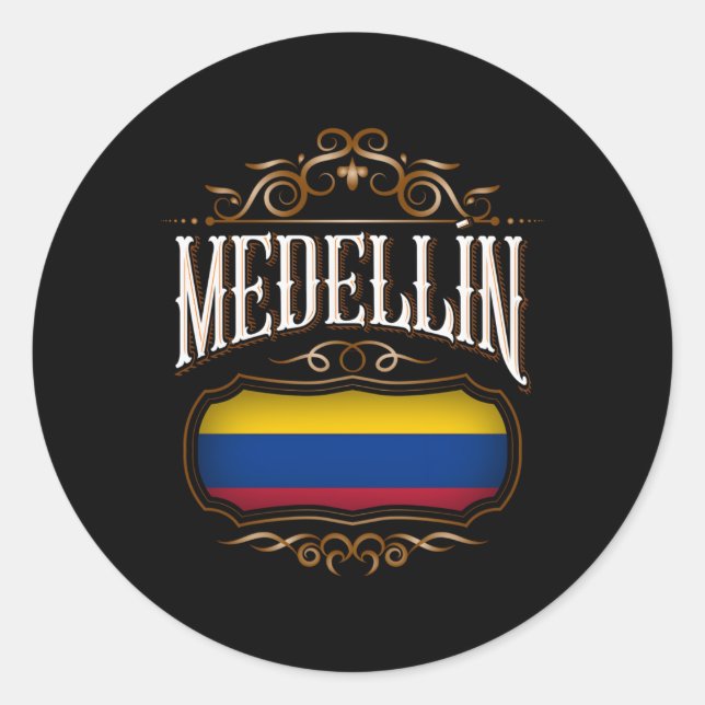 Adesivo MedellãN Con Bandera De Colombia (Frente)