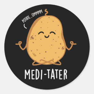 Adesivo Medi-tater Engraçado Meditando Batata Negra BG