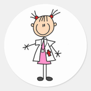 Adesivo Médica Figura de Palito Feminina