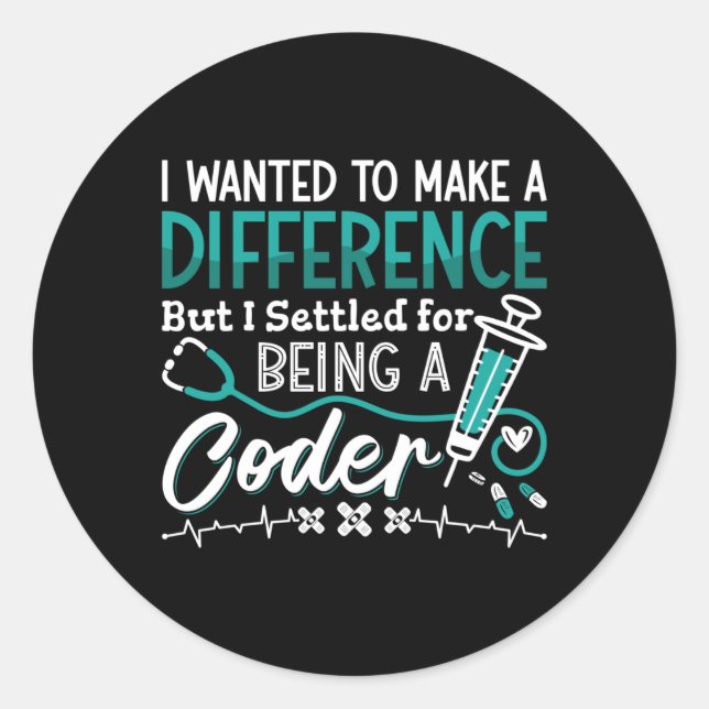 Adesivo Medical Coder Being A Coder ICD Coding Programmer (Frente)