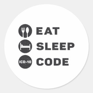 Adesivo Medical Coder Eat Sleep Code ICD Coding Programmer