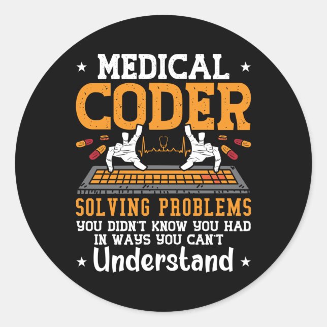 Adesivo Medical Coder Solving Problems Assistant Coding (Frente)