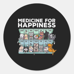 Adesivo Medicina para Felicidade Semana de Gatos