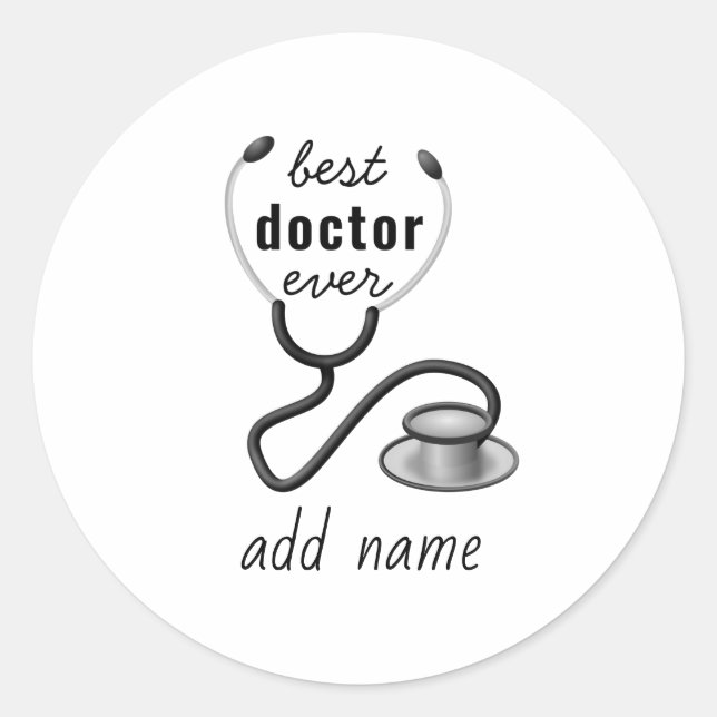 Adesivo Médico Personalizado Melhor de Todos Obrigado Médi (Frente)