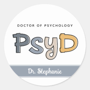 Adesivo Médico PsyD Personalizado de Psicologia Psicóloga