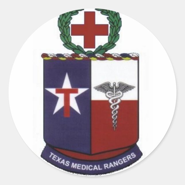 Adesivo médico-texas Rangers redondo decal (Frente)