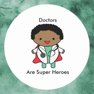 Adesivo Médicos São Super Heróis Homem Negro