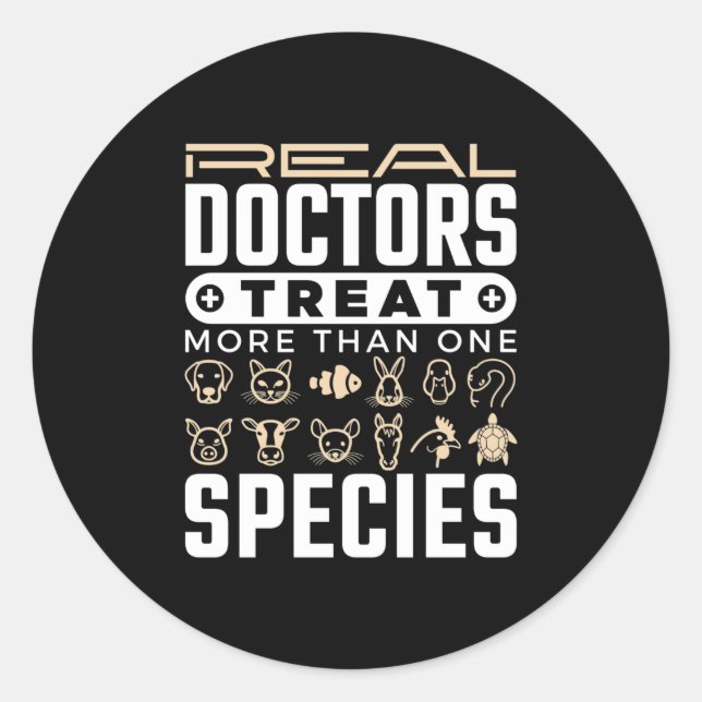 Adesivo Médicos Verdadeiros Veterinários Tratam Mais De Um (Frente)