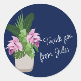 Adesivo Medinilla Tropical Rosa Flor Azul Escuro Muito Obr