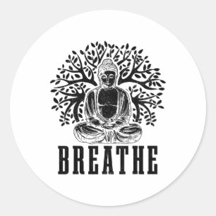 Adesivo Meditação Buda Respirar Yoga Zen Budismo Iogue B