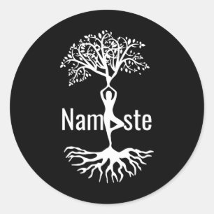 Adesivo Meditação da Pose da Árvore Namaste de Yoga