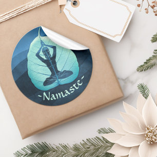Adesivo Meditação de Instrutor YOGA Pose Bodhi Leaf Cutt