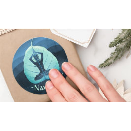 Adesivo Meditação de Instrutor YOGA Pose Bodhi Leaf Cuttin