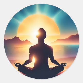 Adesivo Meditação de Yoga Motivacional Ai Colorida Breathe