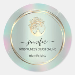 Adesivo Meditação de Yoga Terapista Couch Hológrafo Mint