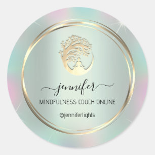 Adesivo Meditação de Yoga Terapista Couch Hológrafo Mint
