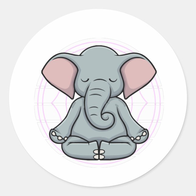 Adesivo Meditação Elefante Yoga Zen (Frente)