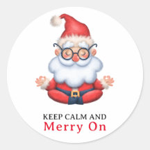 Meditação Engraçada De Papai Noel Mantém Calma E F