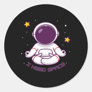 Adesivo Meditação Engraçada Do Astronauta Preciso De Espaç