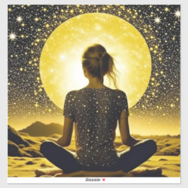 Adesivo Meditação feminina sob a lua celestial