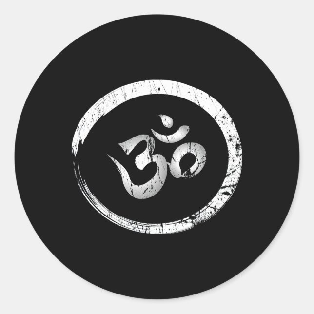 Adesivo Meditação Ohm Om Aum Yoga Namaste Espiritual (Frente)