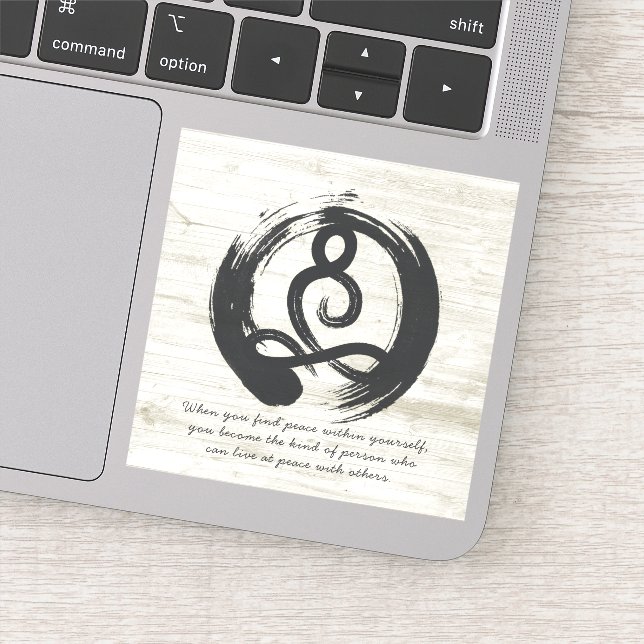 Adesivo Meditação por Instrutor Yoga Pose Healer Citação Z (Detalhe)