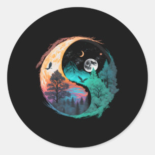 Adesivo Meditação Taoismo Yin Yang Símbolo Na Nature Taiji