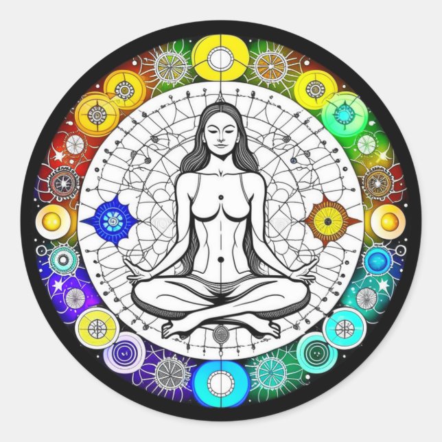 Adesivo Meditação Tranquil e Serena Pacífica (Frente)