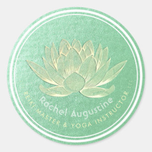 Adesivo Meditação YOGA Studio Instrutor Dourado Lotus