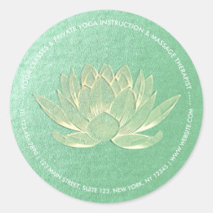 Adesivo Meditação YOGA Studio Instrutor Dourado Lotus