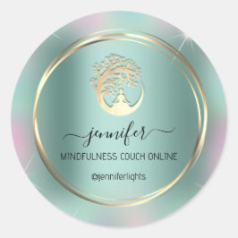 Adesivo Meditação Yoga Terapista Couche Mint Green