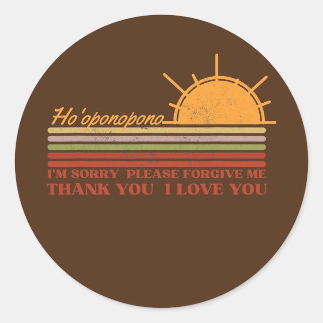 Adesivo Meditações de Ho'oponopono havaiana Yoga Sun (Frente)