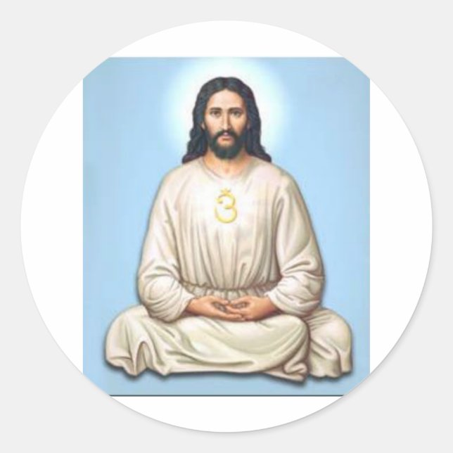 Adesivo Meditando Jesus com Om (Frente)