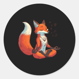 Adesivo Meditation Fox Pose de Yoga Animal Relaxante