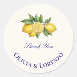 Adesivo Mediterrâneo Limão & Azul, Casamento Personalizado