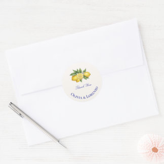 Adesivo Mediterrâneo Limão & Azul, Casamento Personalizado