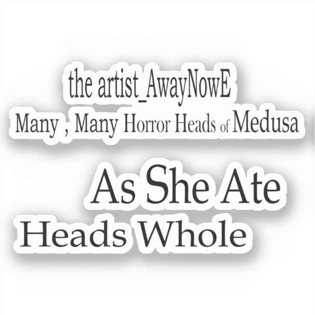 Adesivo Medusa awaynowe Horror 2MMHead Bphrases Diecut 25 (Frente)