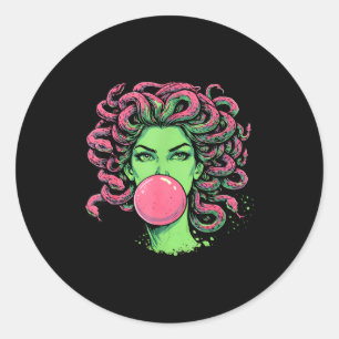Adesivo Medusa chiclete mito grego cobra cabelo