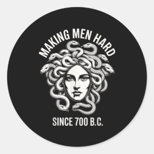 Adesivo Medusa engraçada dizendo que deixa homens duros Mi
