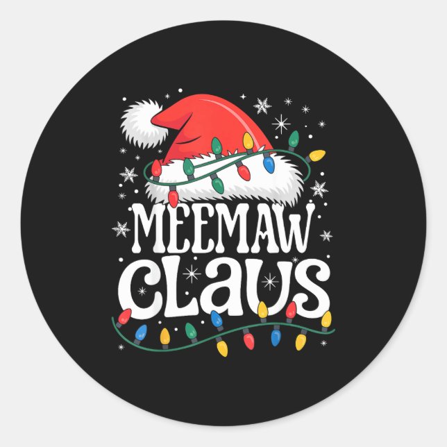 Adesivo Meemaw Claus Funny Xmas Christmas Grandma Holiday  (Frente)