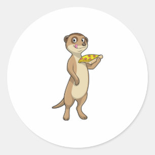 Adesivo Meerkat com Pizza