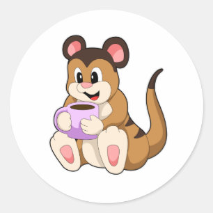 Adesivo Meerkat com Taça de Café