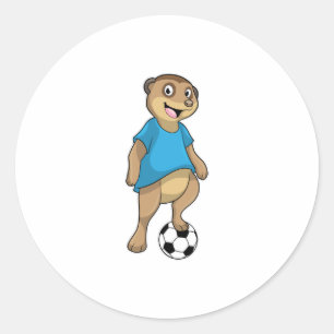 Adesivo Meerkat como jogador de futebol com futebol