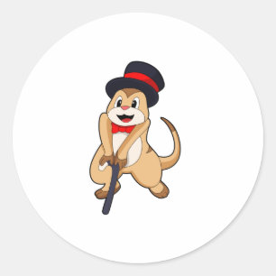 Adesivo Meerkat como pensionista com bengalê